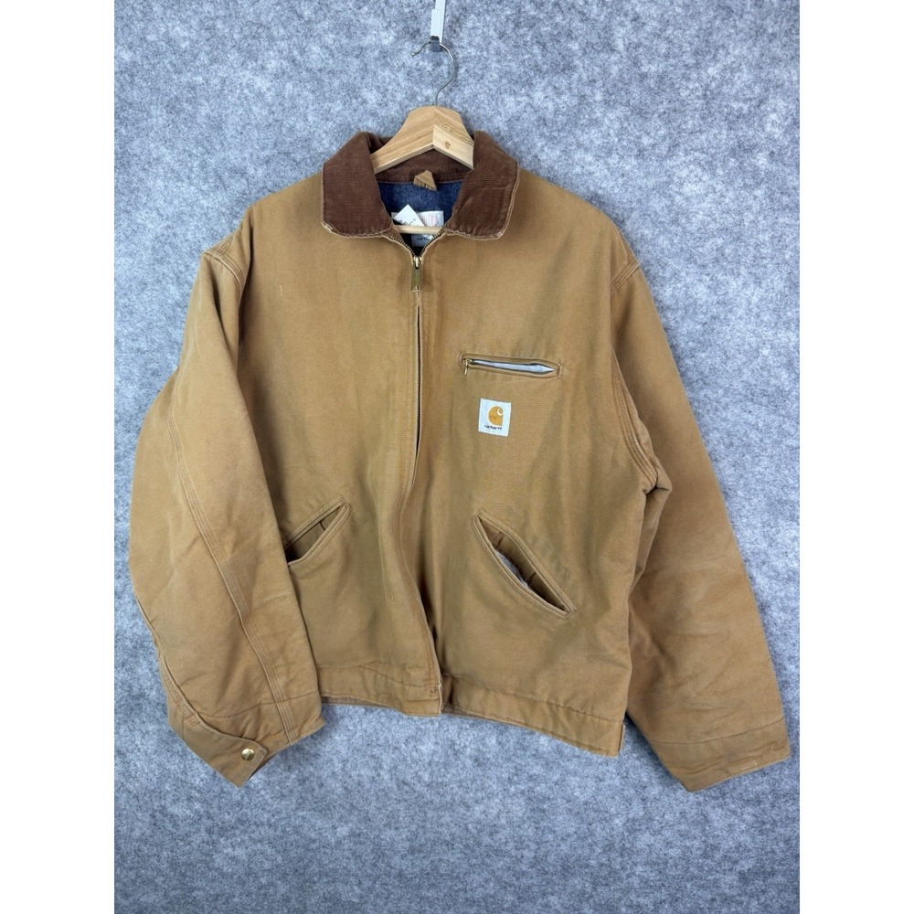 Vintage Carhartt Detroit Jacket Mens 48 Duck 90s Tan Brown Work Wear 6BLJ Union